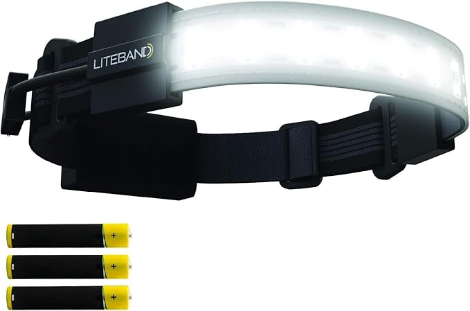 OPTIMAL VENTURES LED Headlamp Liteband Super Lightweight Flex 300 Lumen Bright Head Lamp, AAA