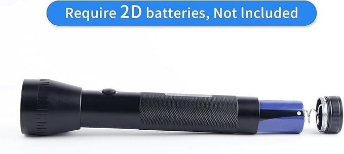 9 Pack Heavy Duty 2-Cell D Battery LED Big Flashlights Bulk, High Lumens, Single Mode, Aluminum