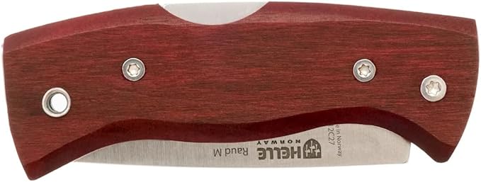 HELLE Knives - Raud M - Folding Pocket Knife - 2.72" Stainless Steel Blade with Red Birch Handle &