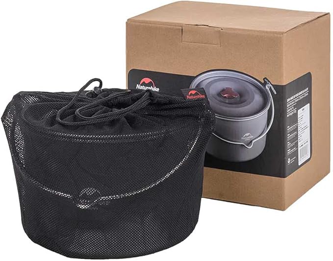 Naturehike Camping Soup Pot Cookware with Lid Large Outdoor Portable Hanging Pot Cooking Set for