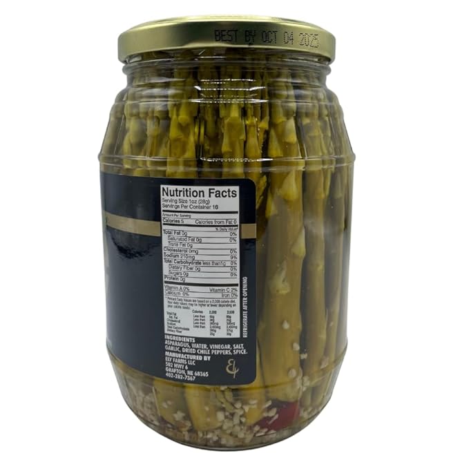 Ely Farms | Pickled Asparagus | Gourmet Crunchy Spears | Family Recipe | Zesty Dill and Garlic