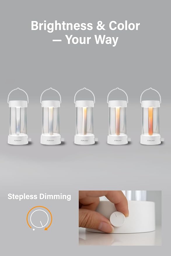 Lantern - Rechargeable LED Camping Lantern, Vintage 360° Dimmable Light , 4000mAh Power Bank, High