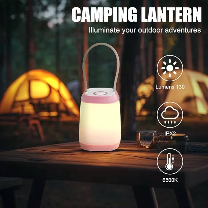 EXTRASTAR 2 Pack LED Battery Operated Lights, Portable LED Tent Lantern, IPX4 Water Resistant, 3