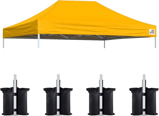Eurmax USA Pop Up Canopy Top Gazebo Tent Cover Replacement Top Only,Bonus 4PC Pack Weight Bag
