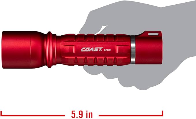 Coast XP11R 2600 Lumen USB-C Rechargeable LED Flashlight with Slide Focus®?¯and Pure Beam® Focusing
