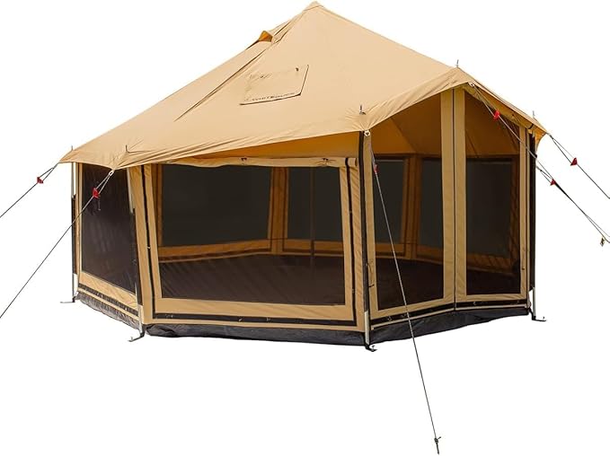 WHITEDUCK Altimus Canvas Tent with Stove Jack, Waterproof, 4 Season Luxury Camping and Glamping
