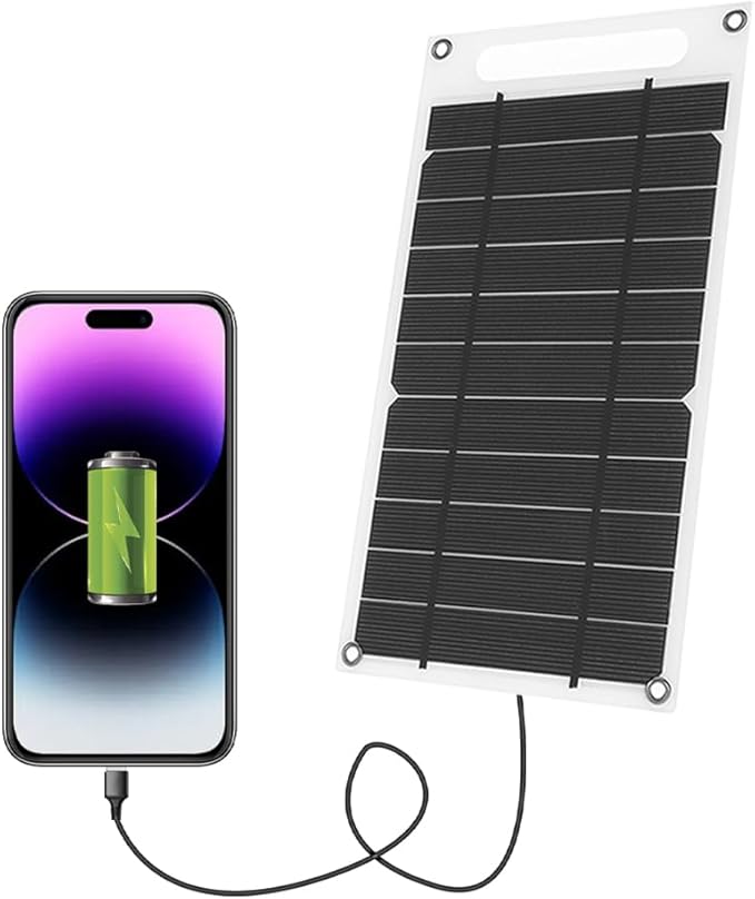 Lixada Solar Panel 7.8 W Ultra Thin Monocrystalline Silicon Solar Panel Charger USB Port for Mobile