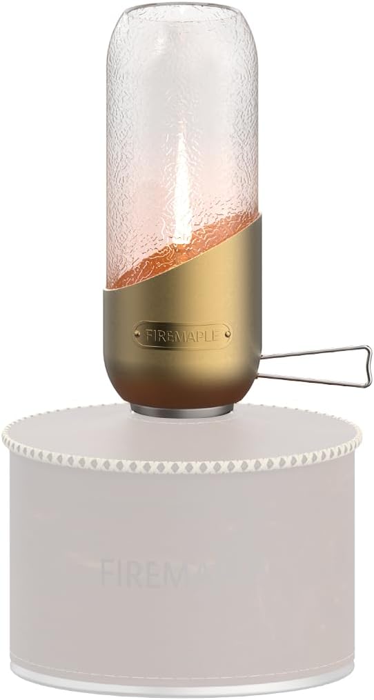 Fire-Maple Orange Camping Lantern Glass, Steel & Aluminum | Propane or Isobutane Fuel Canister