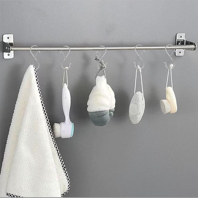 8 Pack S Hooks for Hanging, 3.5 inch Heavy Duty S Hooks with Safety Buckle S Shaped Hooks Kitchen