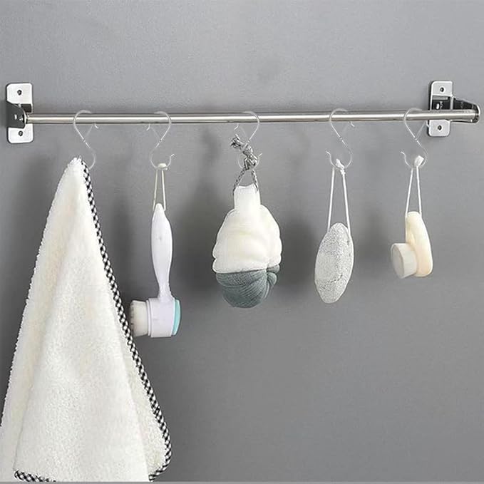 48 Pack S Hooks for Hanging, 3.5 inch Heavy Duty Metal S Hooks with Safety Buckle S Shaped Hooks