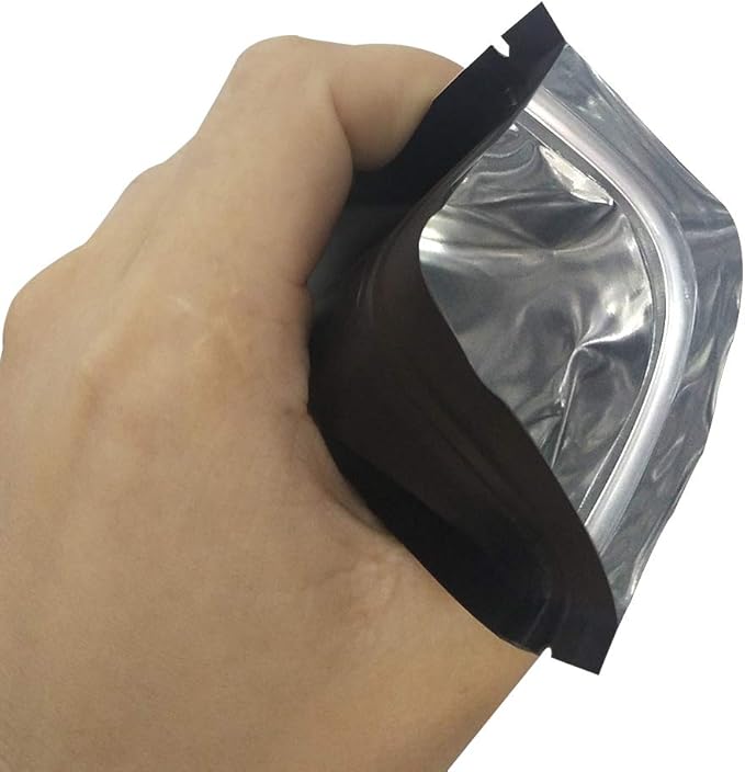 100 Pack Mylar Bags 3.3 x 5.1 Inch Resealable Smell Proof Bags Foil Pouch Bag Flat Bag Matte Black