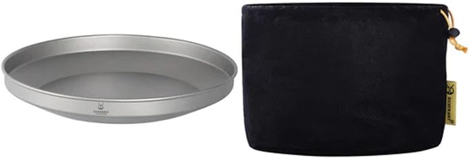SILVERANT Titanium Trek Plate - Ultralight, Durable Camping Dish Pan Plate - Outdoor Kitchen