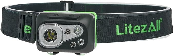 LitezAll Nearly Invincible Rechargeable Headlamp ??Headlamp Flashlight with 8 Modes, Head Lamps LED