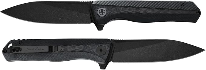 Petrified fish PF818,3.54" D2 Blade,104g G10 Handle Flipper Folding knife (Carbon fiber with G10