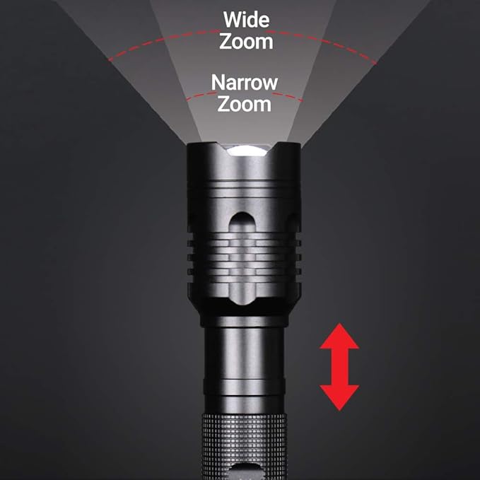 Feit Electric LED Tactical Flashlight - Aluminum Alloy - Zoomable Strike Bezel| Requires