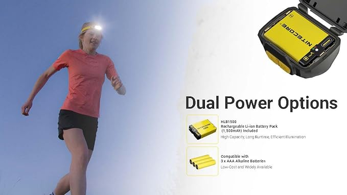 Nitecore UT27 MCT Pro 800 Lumen Running Headlamp USB-C Rechargeable Dual Power with Multi-Color