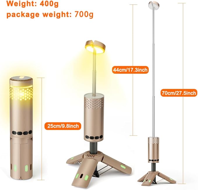 Camping Lights Rechargeable, Detachable Camping Lantern with Stand, Telescopic Waterproof Camp