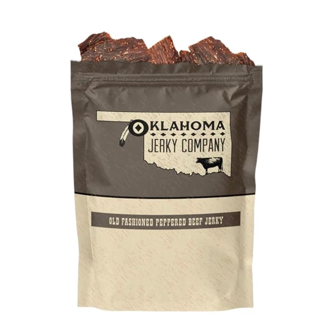 Old Fashioned Peppered Beef Jerky - No Frills Tough and Old Style Dry Beef Jerky - All Natural