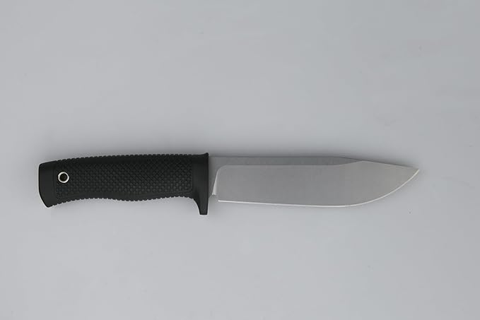 Tactical Fixed Blade Knife, 5.87 inch Blade, 4.65 inch Kray-Ex Handle, Stonewashed 420 Stainless