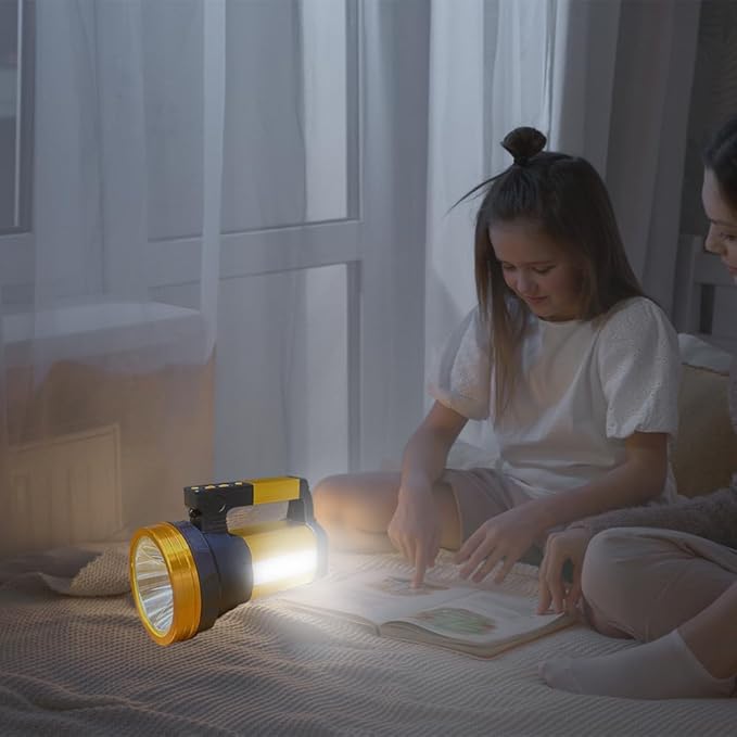 Rechargeable 2000LM Spotlight Flashlight 13600mAh LED Spotlight IP67 Waterproof Handheld Flashlight