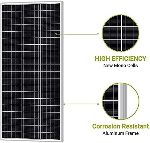 2-Pack ExpertPower 100 Watt 12 Volt Monocrystalline Solar Panel, Compact Design 35.43 x 22.83 x