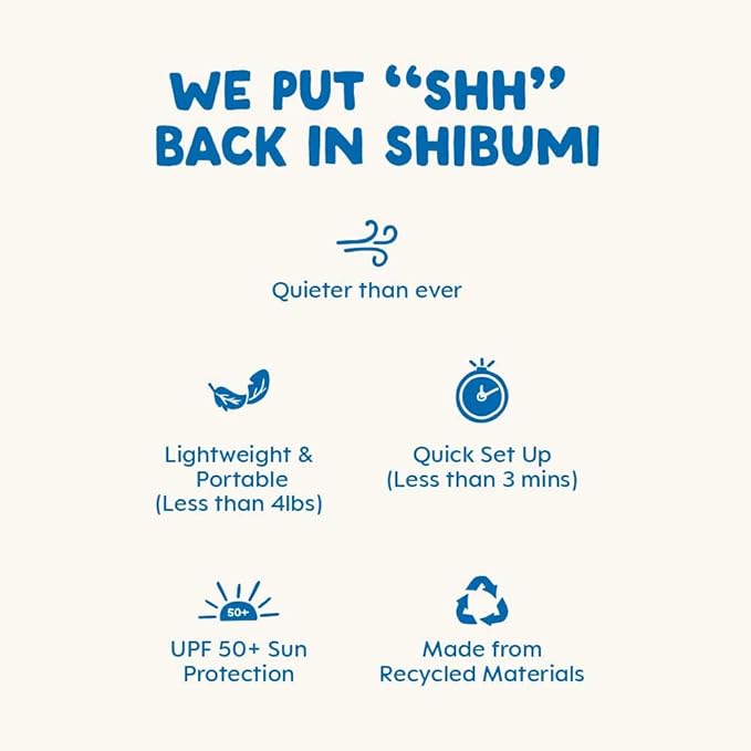 Shibumi Shade Mini®, World's Best Beach Shade with Quiet Canopy, The Original Wind-Powered® Beach