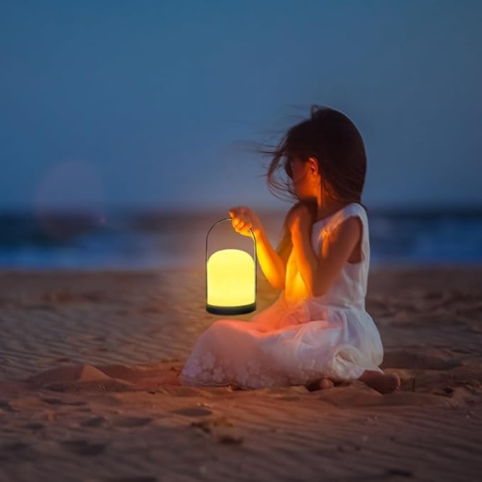 Mr.Go Portable LED Lantern Table Lamp | Cordless & USB Rechargeable | Remote Control & Dimmable |