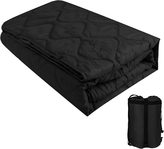 Poncho Liner Military Insulation Blanket Camo with Compression Carry Bag for Outdoors Hiking Jungle