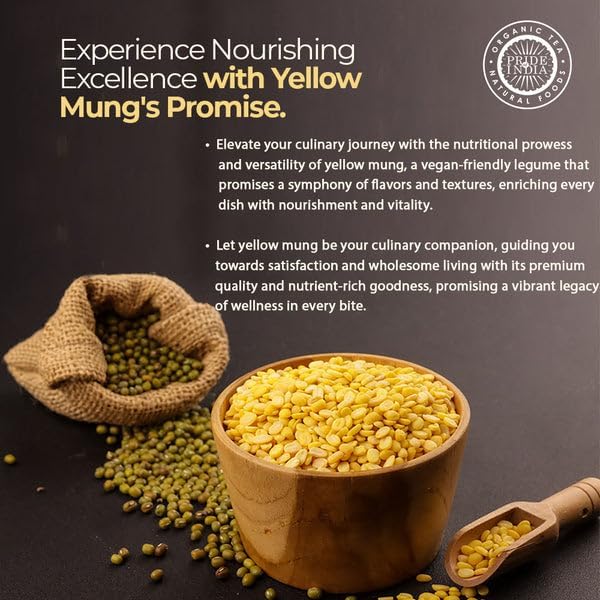 Pride Of India - PACK of 6 - Indian Split Yellow Mung Lentils - Protein & Fiber Rich Moong Dal, 1.5