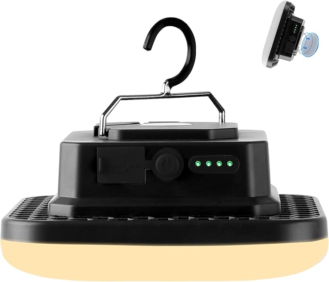 10800mAh Rechargeable Hanging Tent Light with Magnet, 30W 4000LM LED 4 Color Lighting Modes Camping