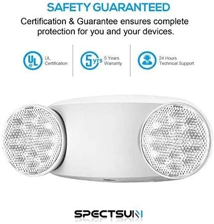 SPECTSUN 10 Pack LED Emergency EXIT Sign Lighting Combo- 120-277V Emergency Exit Lights for Home