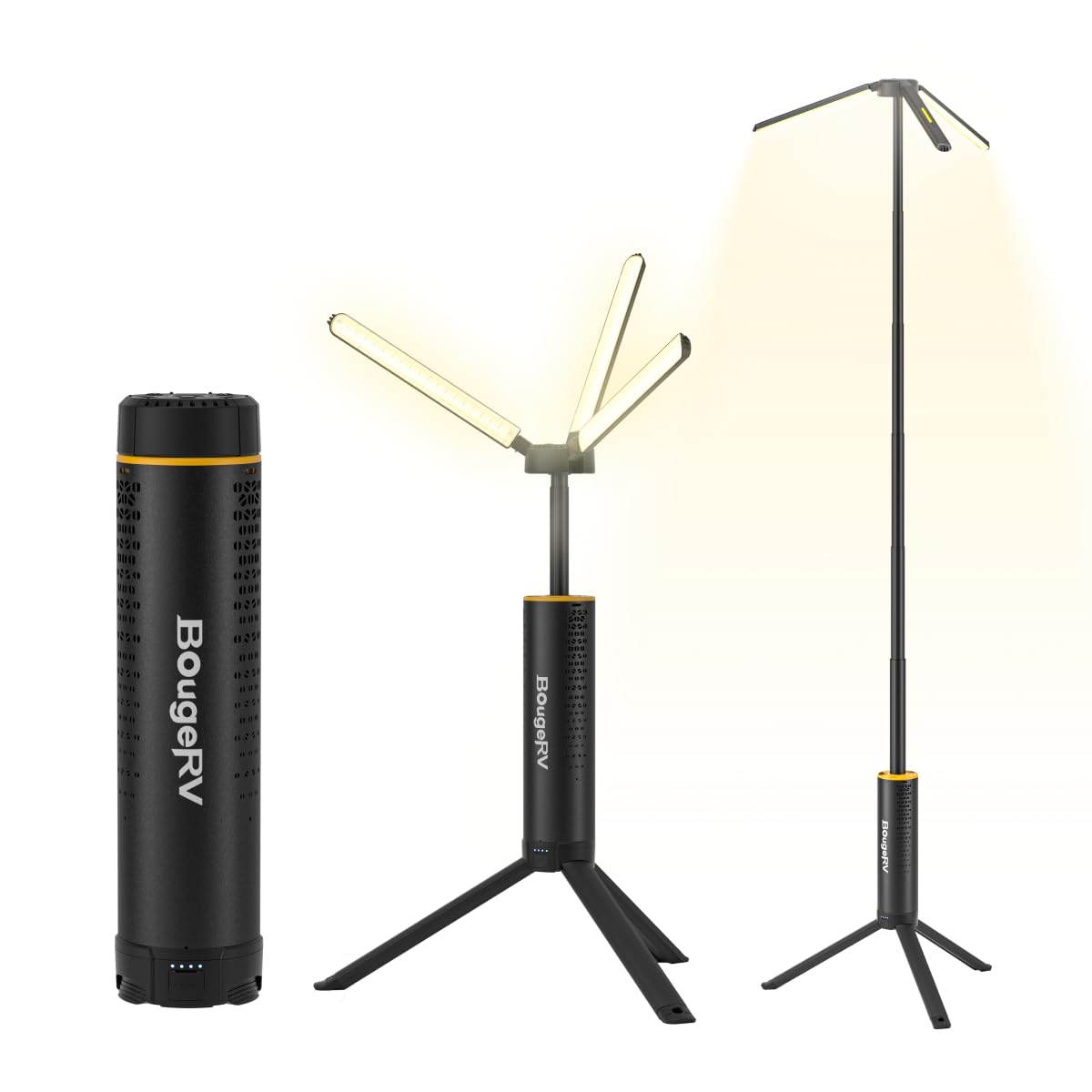 BougeRV Camping Lantern - 15600mAh, Rechargeable, Black - product view 1