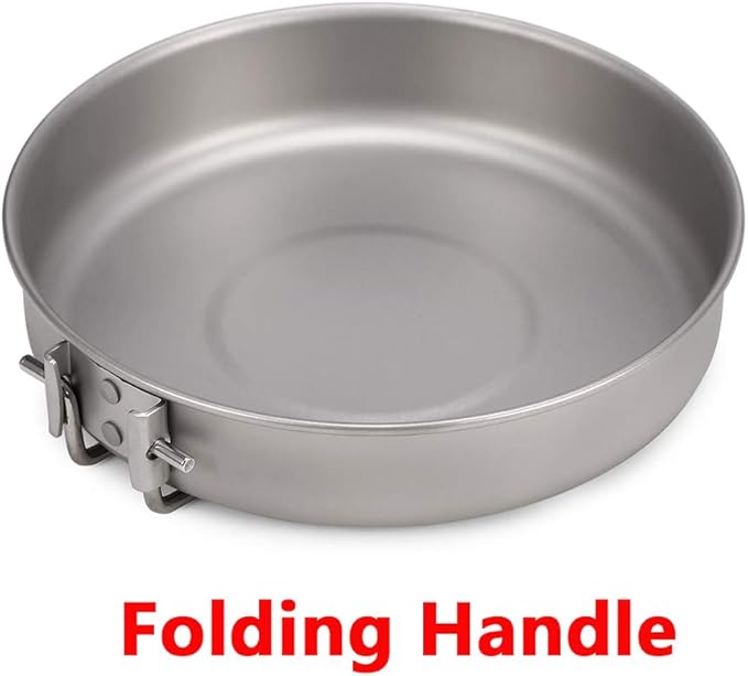 Lixada Ultralight Titanium Frypan Outdoor Camping Hiking Picnic Cooking Frying Pan 750/1000ML