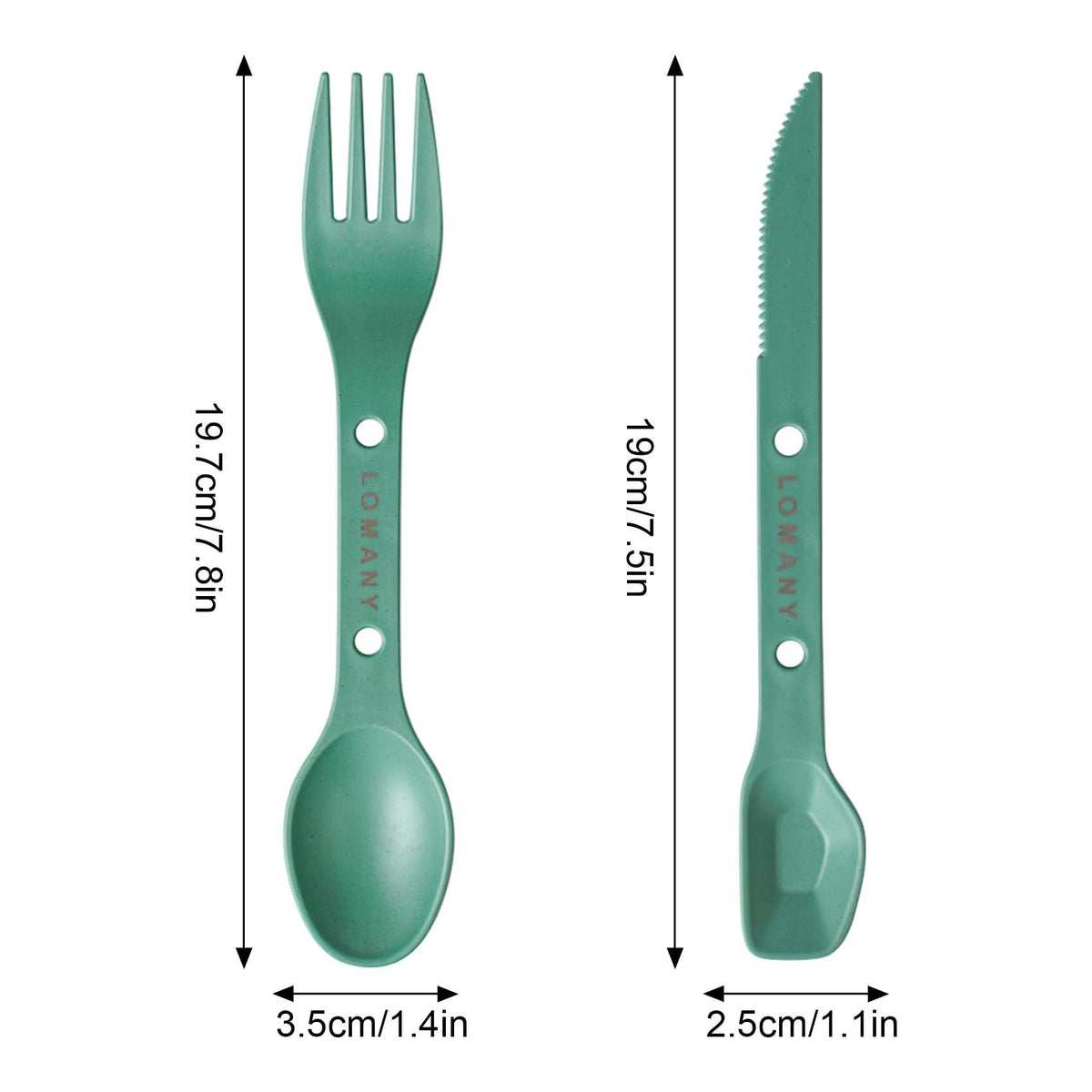 Loyzcy Reusable Camping Utensil Set, Spoon-Fork-Knife Travel Utensils