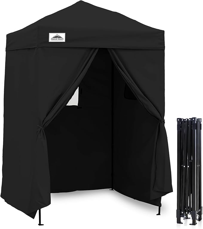 EAGLE PEAK Flex Ultra Compact 5x5 Pop-up Canopy, Sun Shelter, Changing Room, Portable Privacy