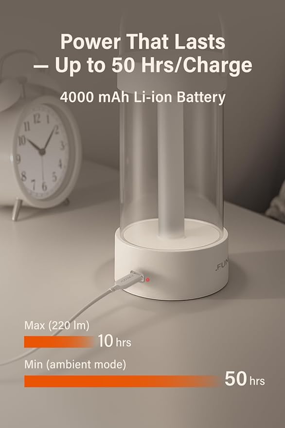 Lantern - Rechargeable LED Camping Lantern, Vintage 360° Dimmable Light , 4000mAh Power Bank, High