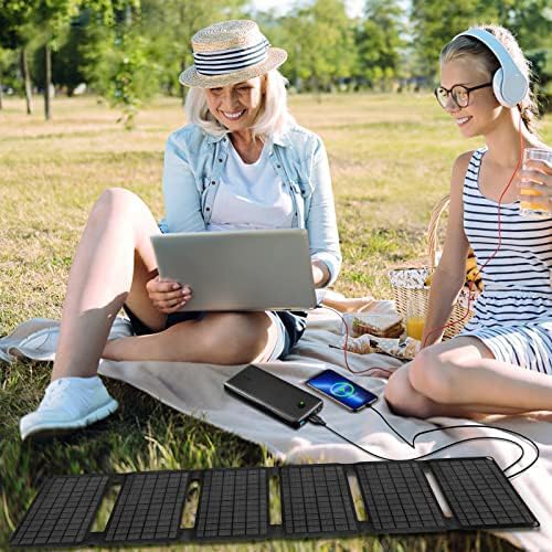 FlexSolar 40W Foldable Solar Panel Charger with USB-C and USB-A Outputs for Phones, Power Banks