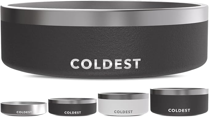 Coldest Dog Bowl - Anti Rust Metal, Non Slip, 3 Layers Insulated Stainless Steel Dog Bowls - Spill
