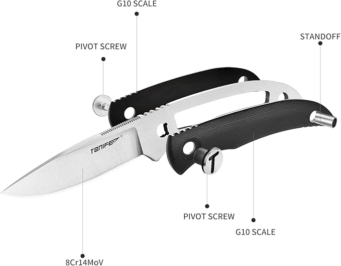 TONIFE Nova 2.68'' Blade Mini Neck Knife Full Tang Fixed Blade Knife with Kydex Sheath and