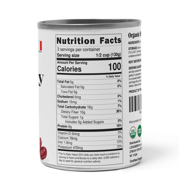 Food to Live Organic Italian Red Kidney Beans, 14 oz (Pack of 4) ??Unsalted, Non-GMO, Vegan. Ready