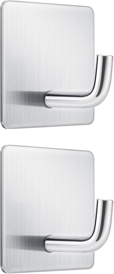 Mondoshop Adhesive Wall Hooks for Home and Kitchen Waterproof Stainless Steel Hooks for Home Office
