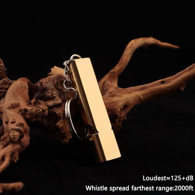 kcrygogo Loud Bear Bells with Leather Button Strap and Emergency Whistle for Survival, Hiking