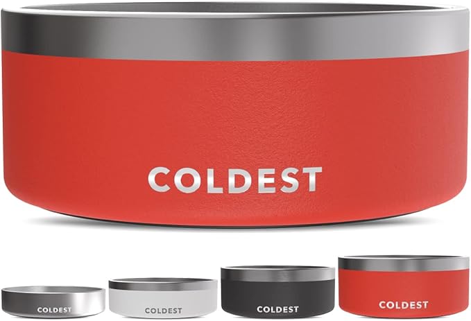 Coldest Dog Bowl - Anti Rust Metal, Non Slip, 3 Layers Insulated Stainless Steel Dog Bowls - Spill