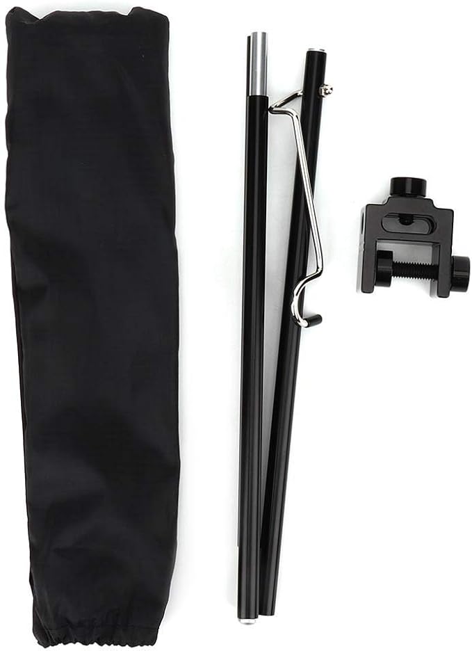 Fdit Portable Camping Light Holder, Black Aluminum Alloy Folding Light Bracket Stand Outdoor