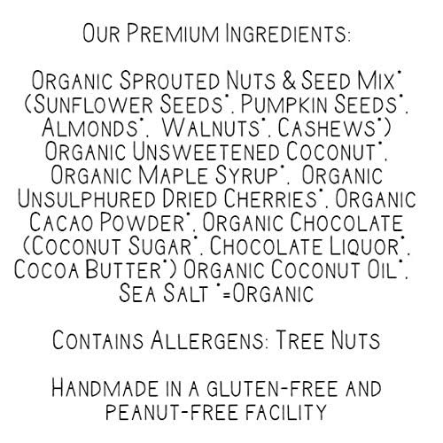Lark Ellen Farm Cacao Cherry Grain-Free Granola Clusters, Organic Vegan Nut and Seed Mix