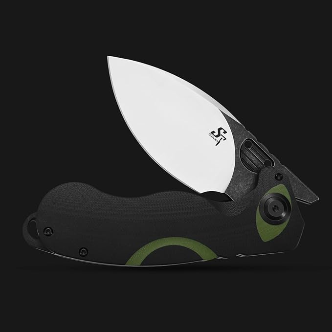Sitivien ST162 Folding Knife,AUS-10 Steel Blade with G10 Handle Pocket Knife EDC Tool Knife for