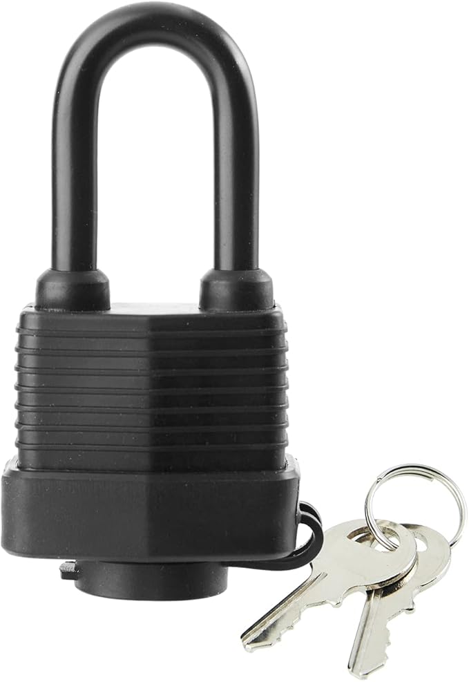 Waterproof Padlocks Keyed Alike for Outdoor use, Covered Heavy Duty Laminated Steel Lock, 1-9/16