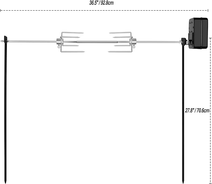 only fire Spit Rotisserie for Outdoor Campfire Grilling, Over Fire Camp Grill with 35×5/16" Square