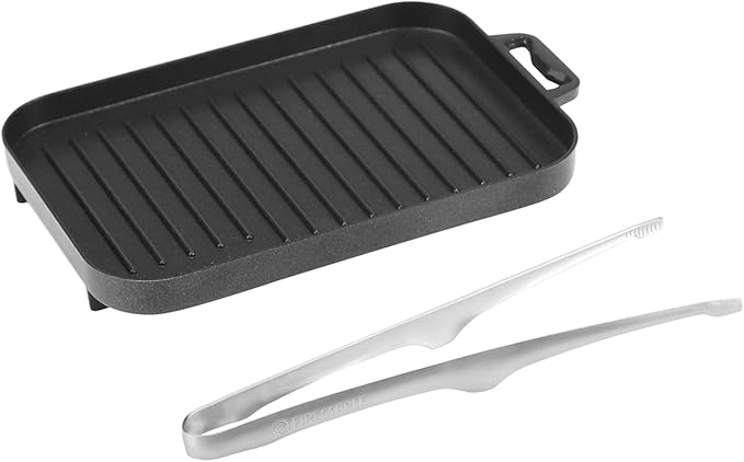 Fire Maple Compact Aluminium Alloy Mini Griddle Set with Stainless Steel Tongs - Portable Heating