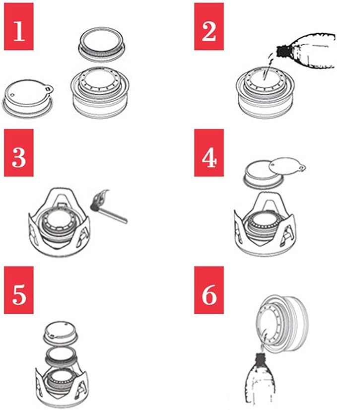 Mini Alcohol Backpacking Stove, Lightweight Brass Spirit Burner with Aluminium Stand for Camping